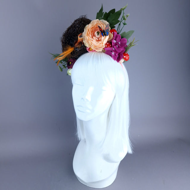 "Spring Has Sprung" Orange & Peach Birds Nest Flower Crown