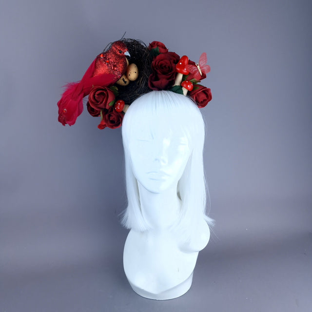 "Spring Has Sprung" Red Birds Nest Flower Crown