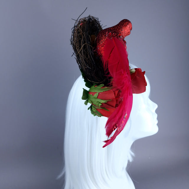 "Spring Has Sprung" Red Birds Nest Flower Crown