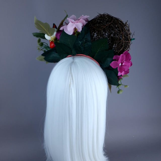 "Spring Has Sprung" Green & Plum Birds Nest Flower Crown