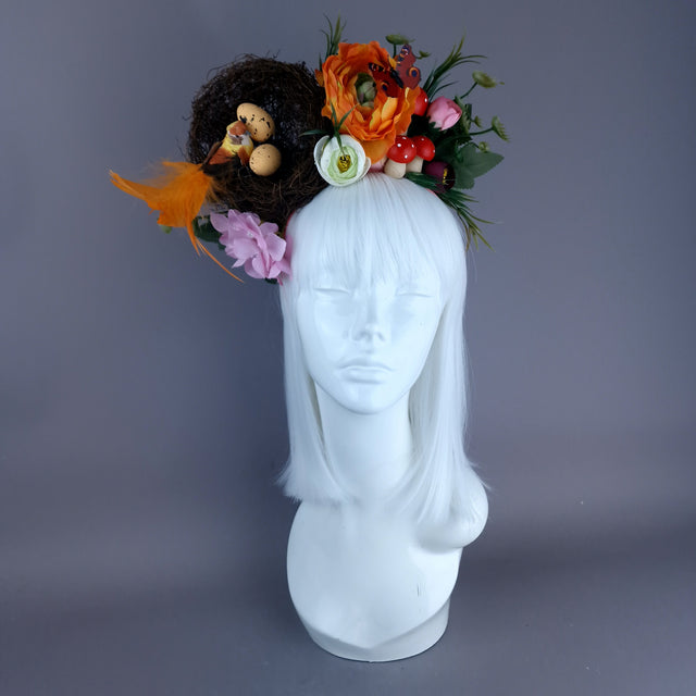 "Spring Has Sprung" Orange Birds Nest Flower Crown