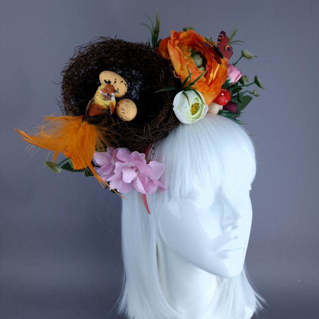 "Spring Has Sprung" Orange Birds Nest Flower Crown