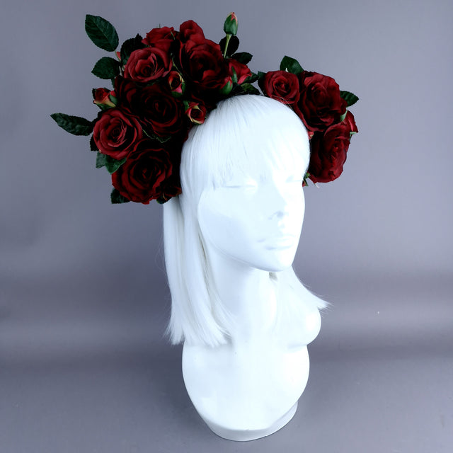 "Levana" Red Roses Flower Crown