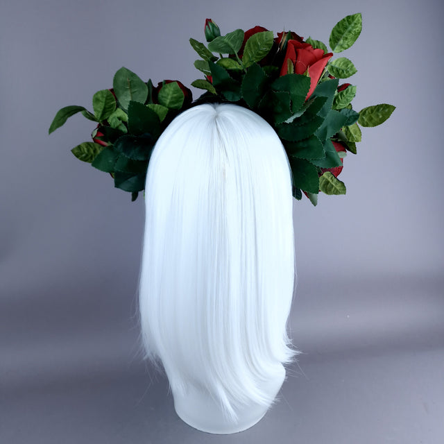 "Levana" Red Roses Flower Crown