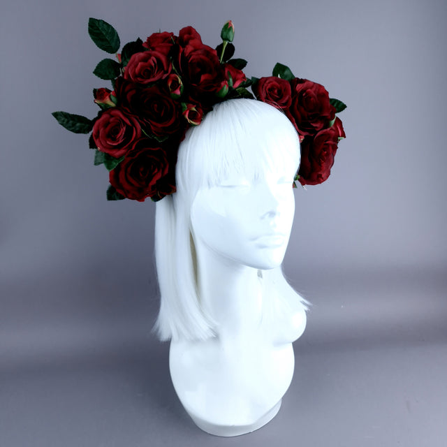 "Levana" Red Roses Flower Crown
