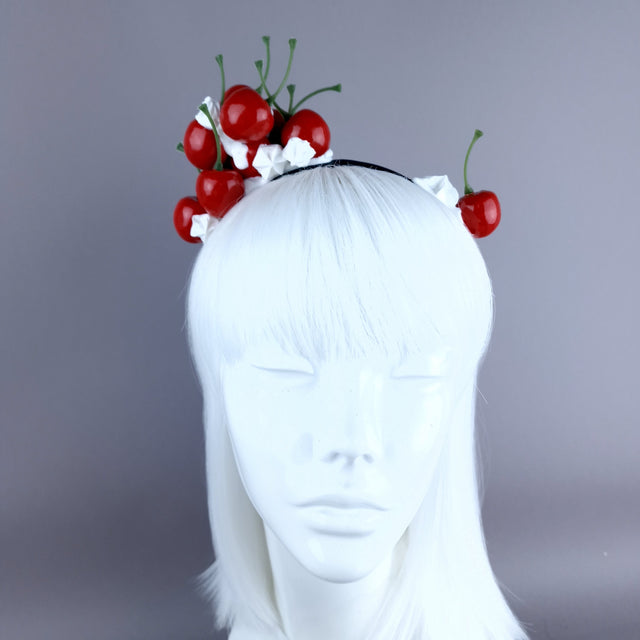 "Cheri" Cherry & Cream Headband Headpiece
