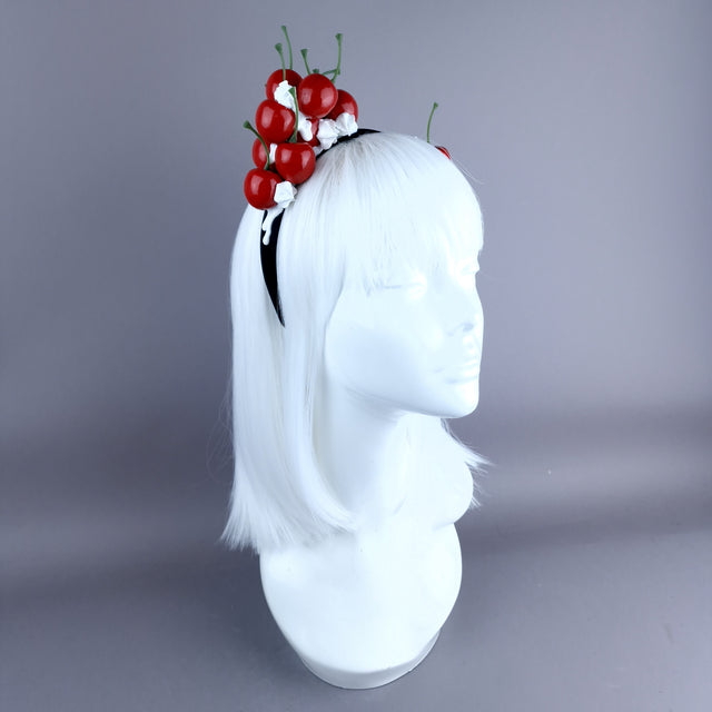 "Cheri" Cherry & Cream Headband Headpiece