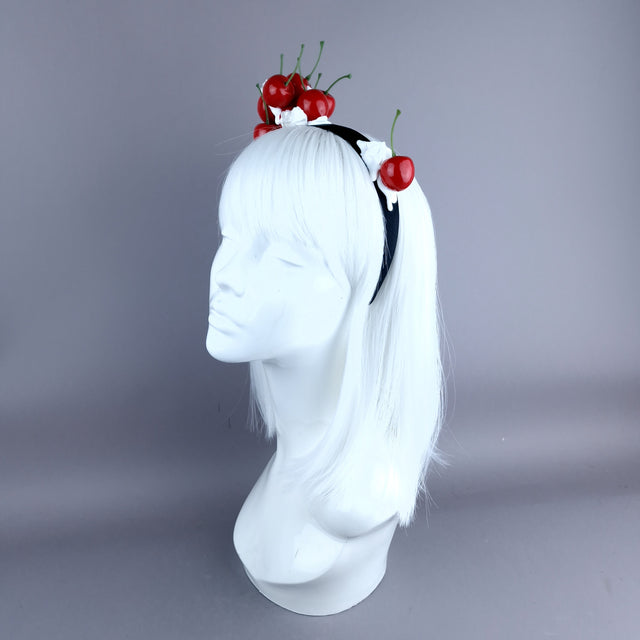 "Cheri" Cherry & Cream Headband Headpiece