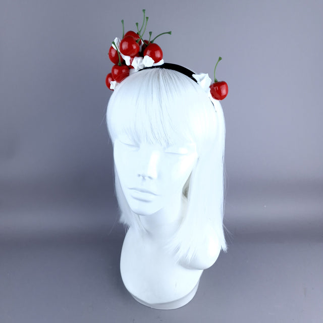 "Cheri" Cherry & Cream Headband Headpiece