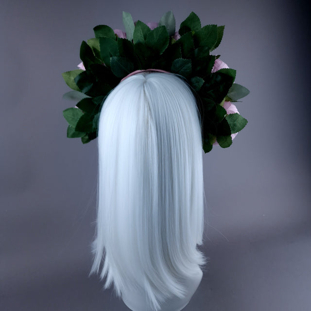"Valonia" Pink Roses Flower Crown