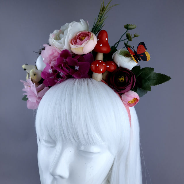 "Spring Has Sprung" Pink & Ivory Birds Nest Flower Crown