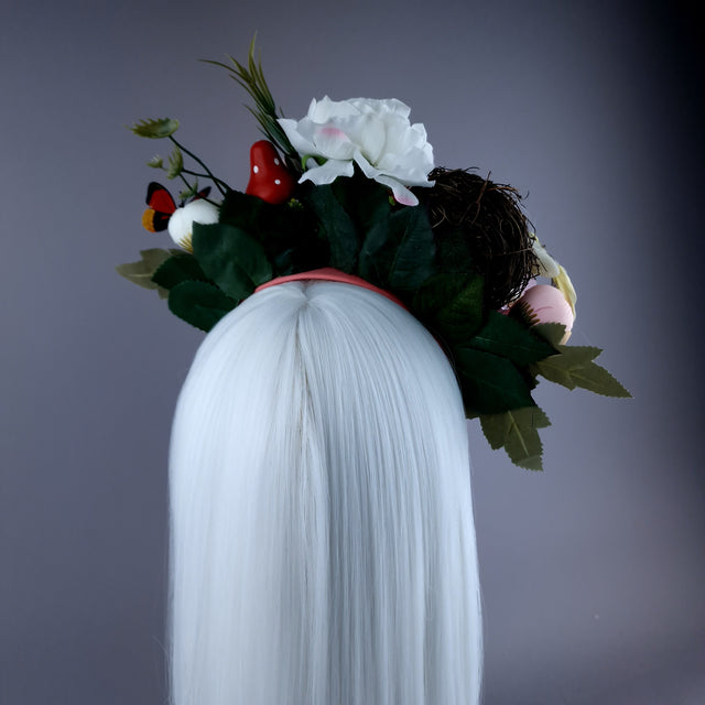 "Spring Has Sprung" Pink & Ivory Birds Nest Flower Crown