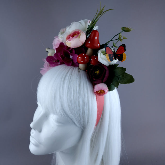 "Spring Has Sprung" Pink & Ivory Birds Nest Flower Crown