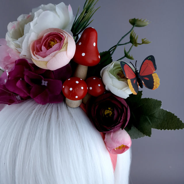 "Spring Has Sprung" Pink & Ivory Birds Nest Flower Crown