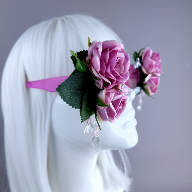 "Raysel" Pink Rose, Filigree & Beading Pink Sunglasses