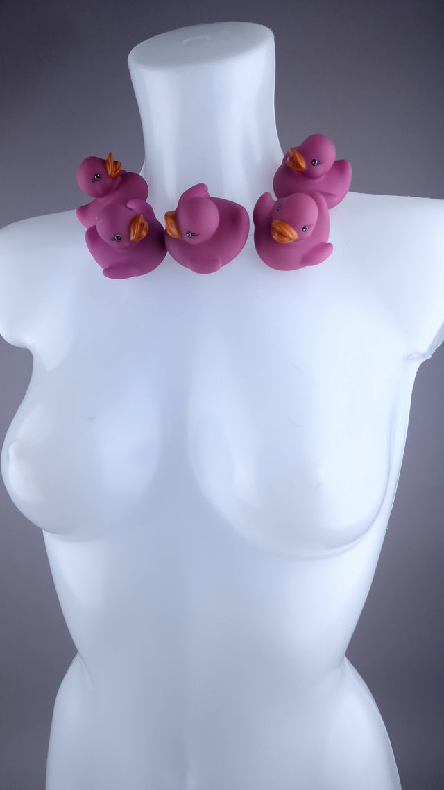 "Ducking Cute" Pink Bath Duck Neckpiece