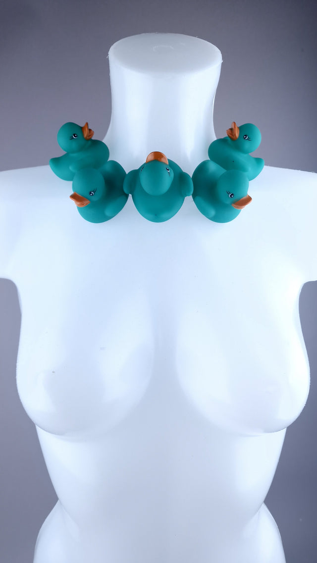 "Ducking Cute" Teal Bath Duck Neckpiece