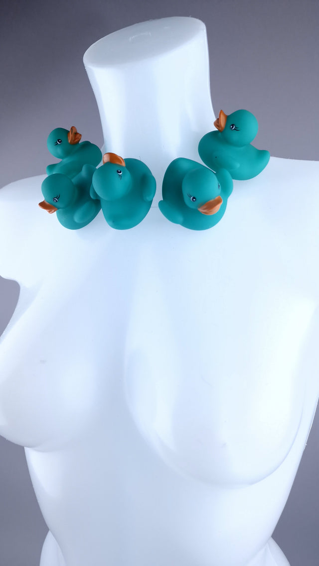 "Ducking Cute" Teal Bath Duck Neckpiece