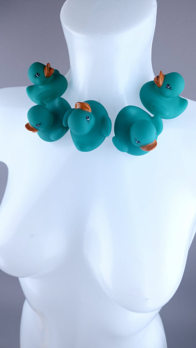 "Ducking Cute" Teal Bath Duck Neckpiece