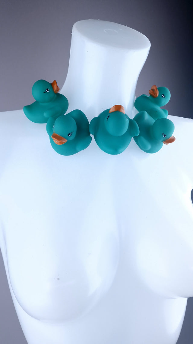 "Ducking Cute" Teal Bath Duck Neckpiece