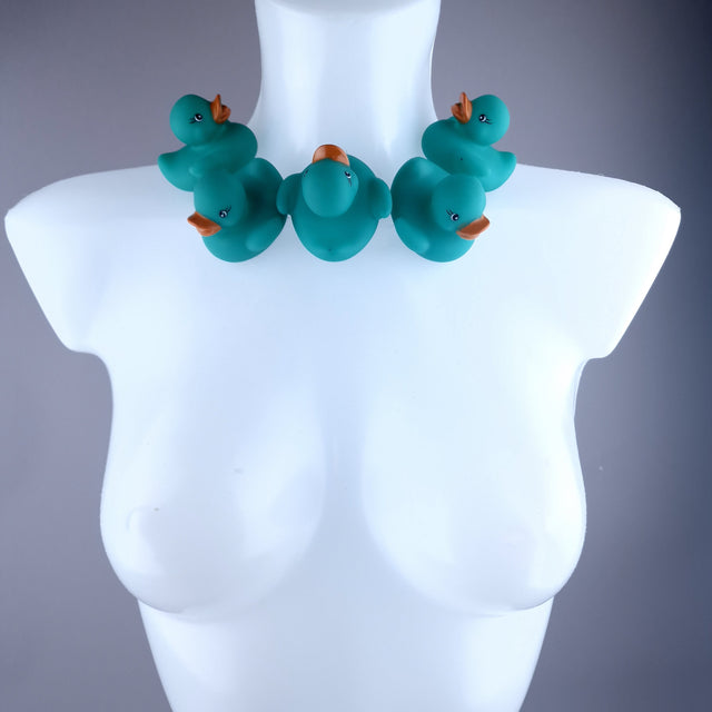 "Ducking Cute" Teal Bath Duck Neckpiece