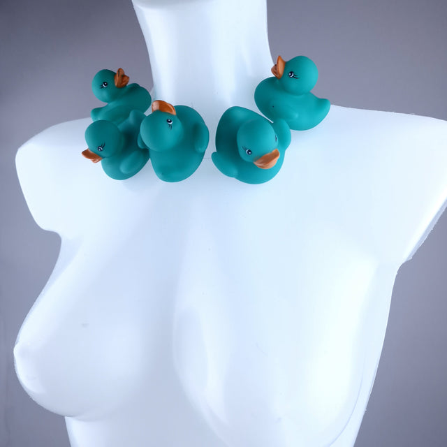"Ducking Cute" Teal Bath Duck Neckpiece