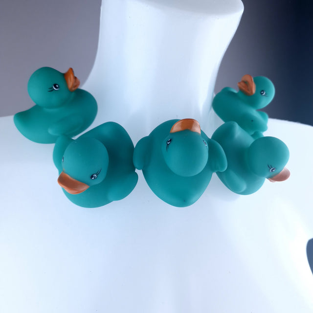 "Ducking Cute" Teal Bath Duck Neckpiece