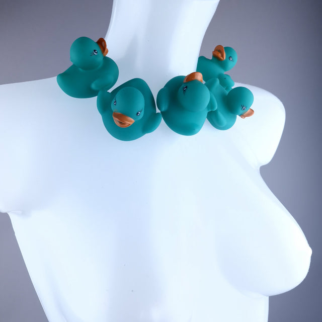 "Ducking Cute" Teal Bath Duck Neckpiece