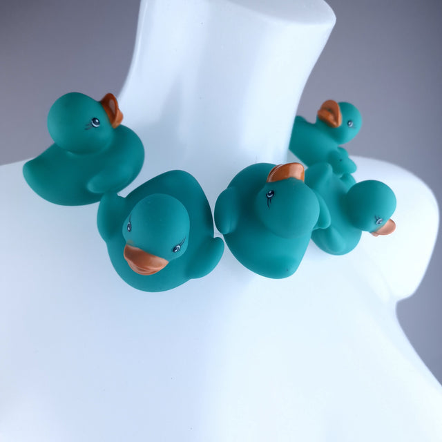 "Ducking Cute" Teal Bath Duck Neckpiece