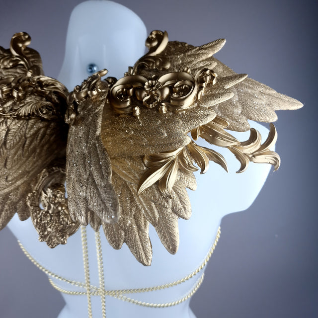 "Fallen" Gold Filigree Wings Body Jewellery