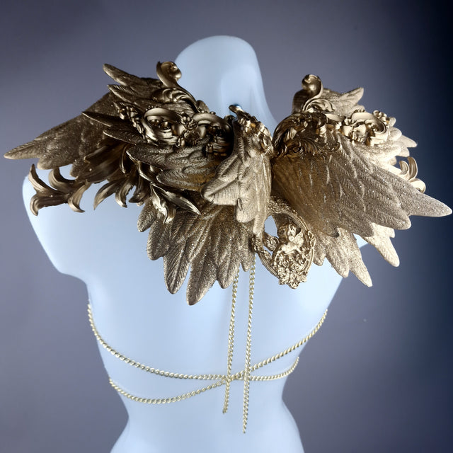 "Fallen" Gold Filigree Wings Body Jewellery