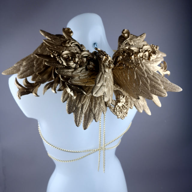 "Fallen" Gold Filigree Wings Body Jewellery
