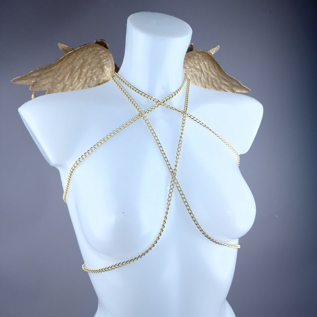 "Fallen" Gold Filigree Wings Body Jewellery