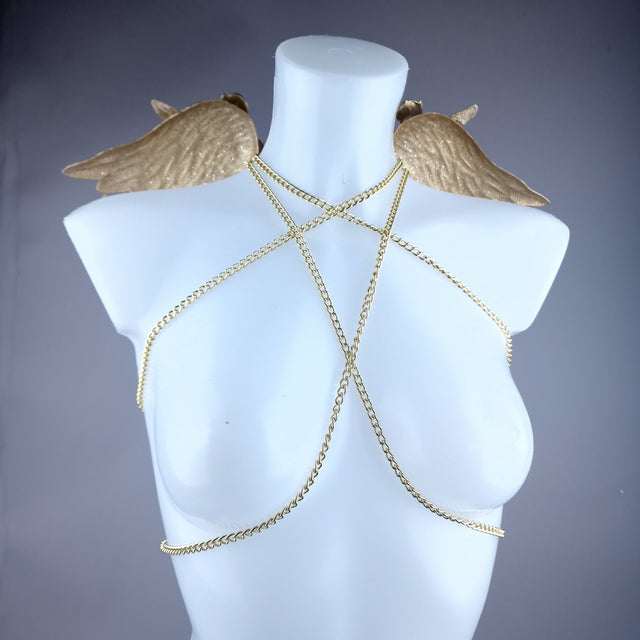 "Fallen" Gold Filigree Wings Body Jewellery
