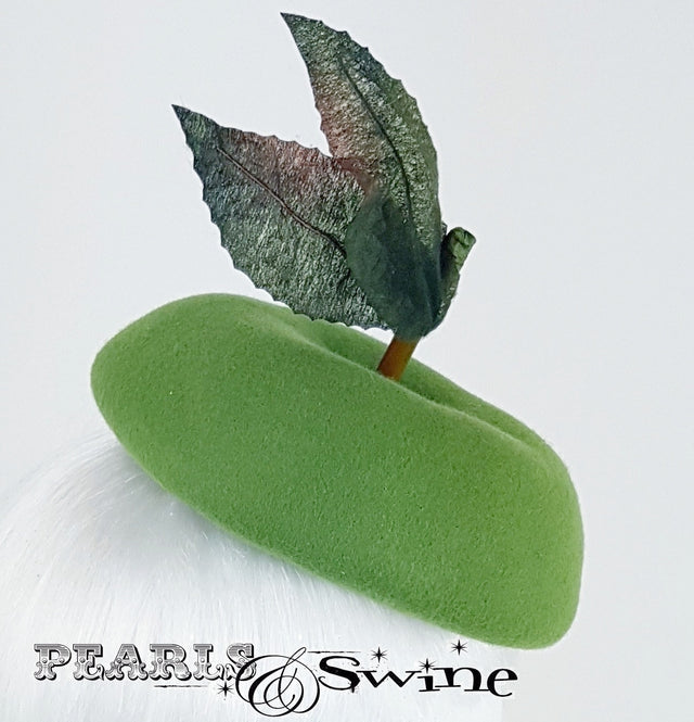 Elegant green apple satin lined hat