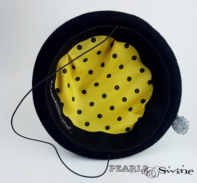 Satin lined hand-blocked snail hat