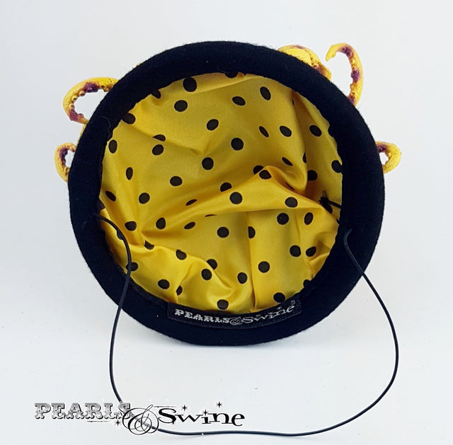 Yellow Polka Dot Doll Face Hat