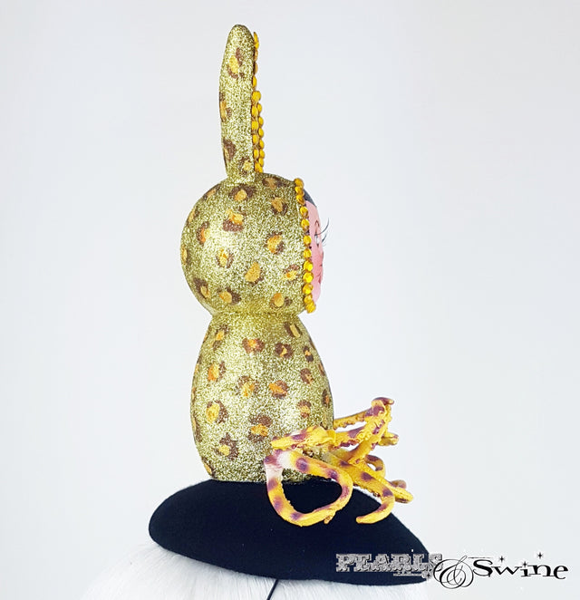 Sparkling Leopard Print Doll Face Hat