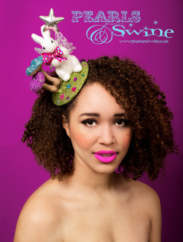 Fairy Bunny Glitter Fascinator "Fée"