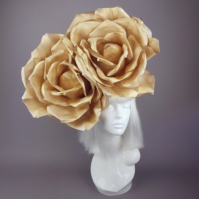 "Turaya" Giant Gold Rose Headdress