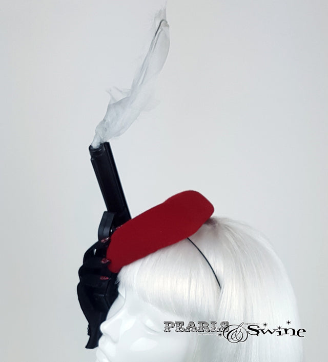 Red smoking gun felt hat