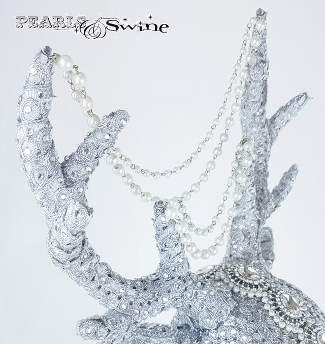 Pearl adorned stag hand blocked hat