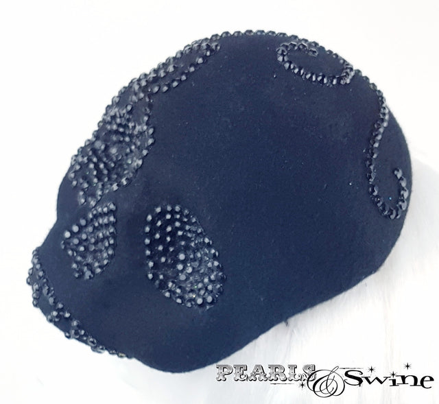 Black Hand blocked felt skull hat