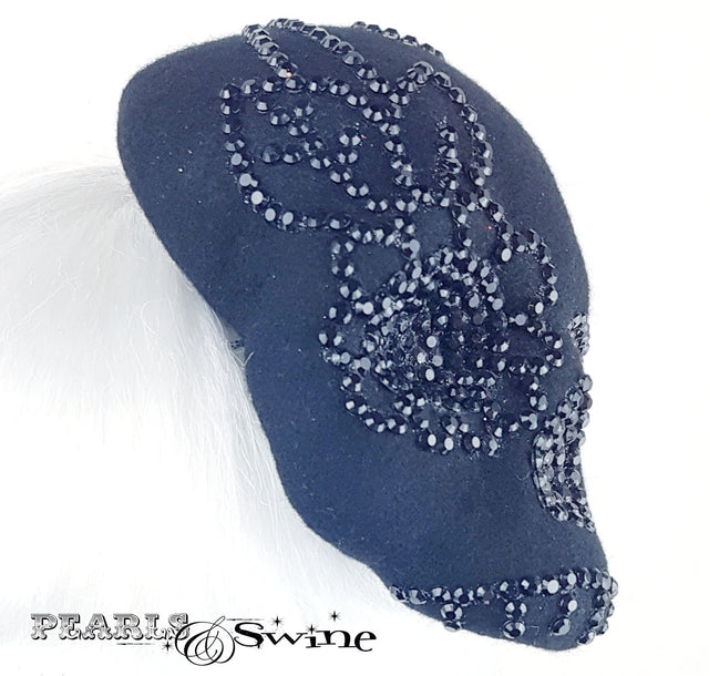 black crystal skull hat