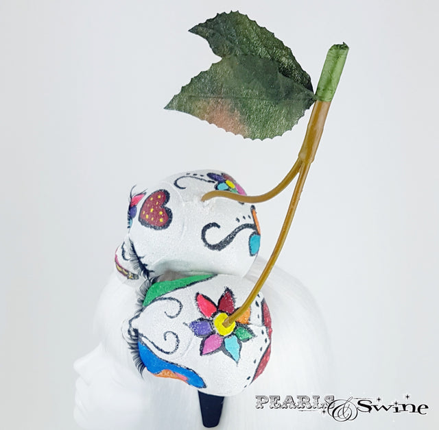 Cherry day of the dead headband