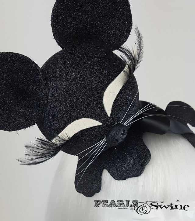 Black glitter sleeping cat hat for crazy cat ladies