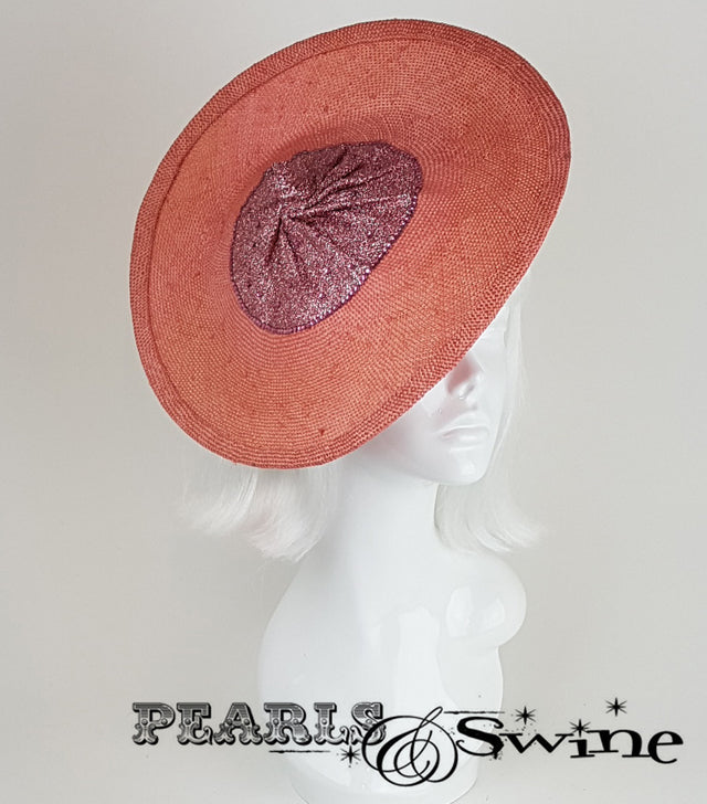 Pink Straw Glitter Boob Hat