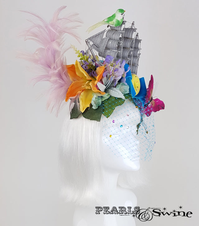 Marie Antoinette Ship flower Headdress Ladies Day UK
