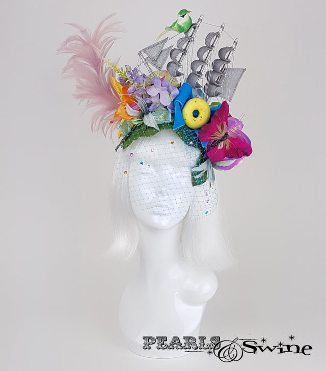colourful flower Ship Headdress UK Hatmaker