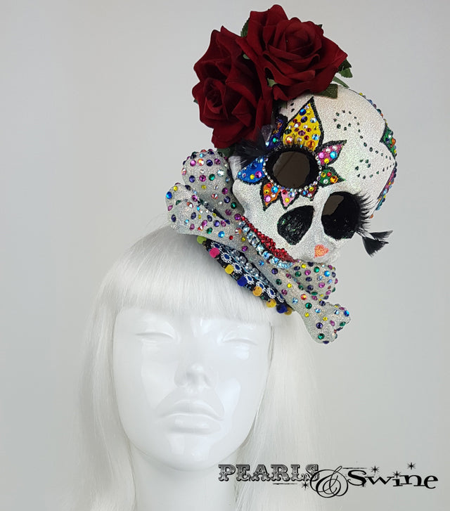 Day of the Dead Sugar Skull Fascinator UK